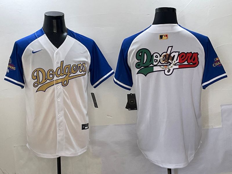 Men Los Angeles Dodgers Blank White Blue Gold Game Nike 2025 MLB Jersey style 4298
